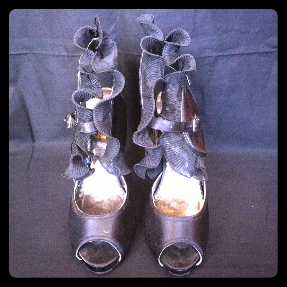 Sexy Black Wild Rose Party Shoes